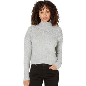 Free People Light Gray Knit Turtleneck Sweater